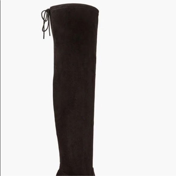 New Aubriana Over The Knee Faux Suede Heeled Boots, 9 - Picture 4 of 11